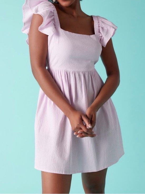 Francesca's Collections Dresses & Skirts - Francesca's Mi Ami Womens Medium Dress Bella Ruffle Sleeve Bow Back Mini